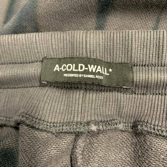 A-COLD-WALL Size XL Grey Charcoal Tie Dye Cotton Drawstring Shorts - Picture 3 of 4